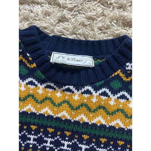Vintage JC & Louis New York Crew Neck Sweater Knit Acrylic USA XXL - Picture 2 of 10